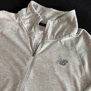 New Balance Light Gray Zip-Up Blouse